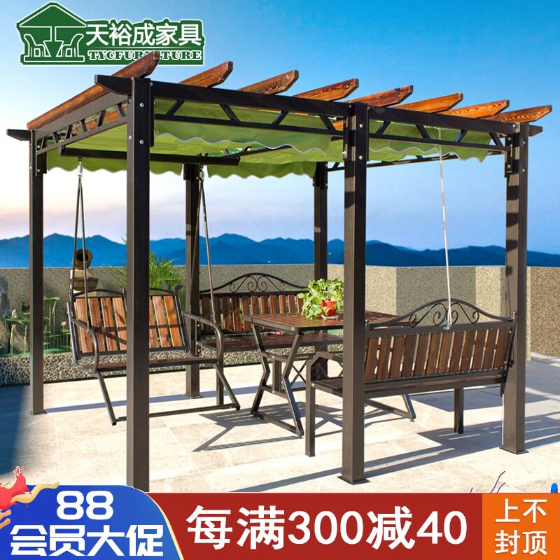户外凉亭葡萄架花园庭院亭子防腐木实木室外露台露天阳台天台楼顶