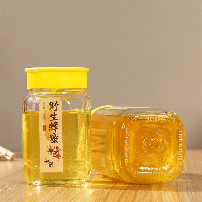 新款八角蜂蜜玻璃包装瓶透明果酱菜罐头瓶一斤二斤收纳密封储物罐