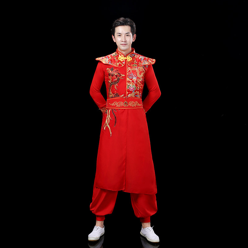 打鼓服演出服女男喜庆中国风秧歌腰鼓新款套装舞蹈服舞龙打鼓服装