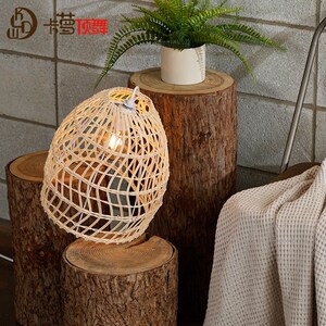 简约美甲餐厅店铺商用橱窗灯具茶室火锅店可定制调竹编轨道吊灯具