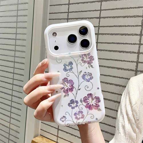 ins韩系镭射扶桑花适用于iPhone17promax手机壳小众16pro保护套15个性潮流女款防摔少女心