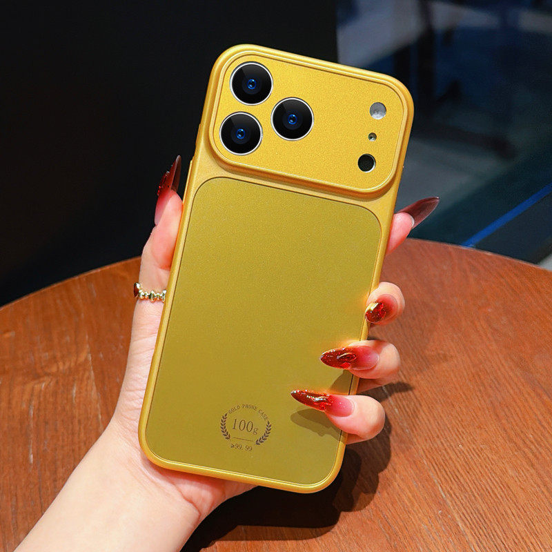 iPhone17ProMax手机壳新款秒变17康宁玻璃黄金壳12高颜值细闪透明简约全包防摔奢华高级感硬套适用16Pro/15