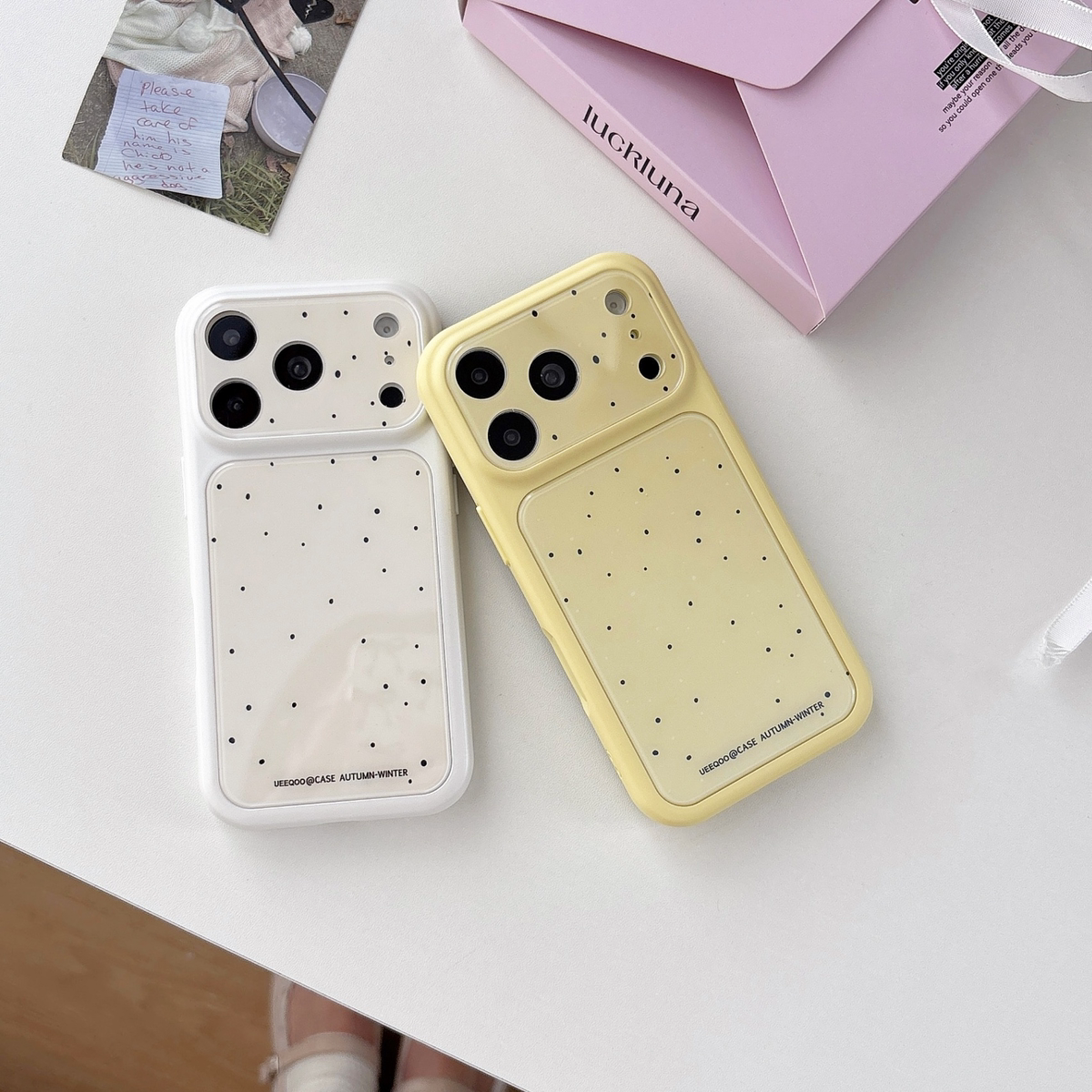韩系ins文艺白色简约波点适用iPhone17promax苹果16手机壳14Promax新款小众15Pro少女全包保护套
