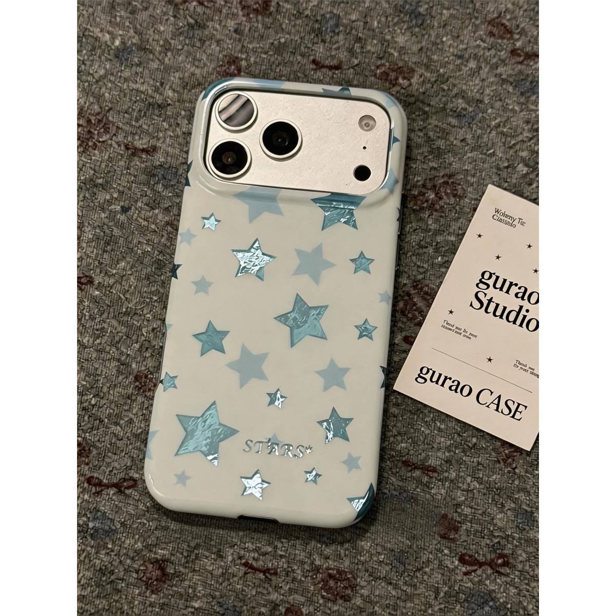 锡纸纹蓝色星星适用苹果17promax手机壳iphone17pro女新款16pro高级感15pro超好看独特14防摔保护套网红