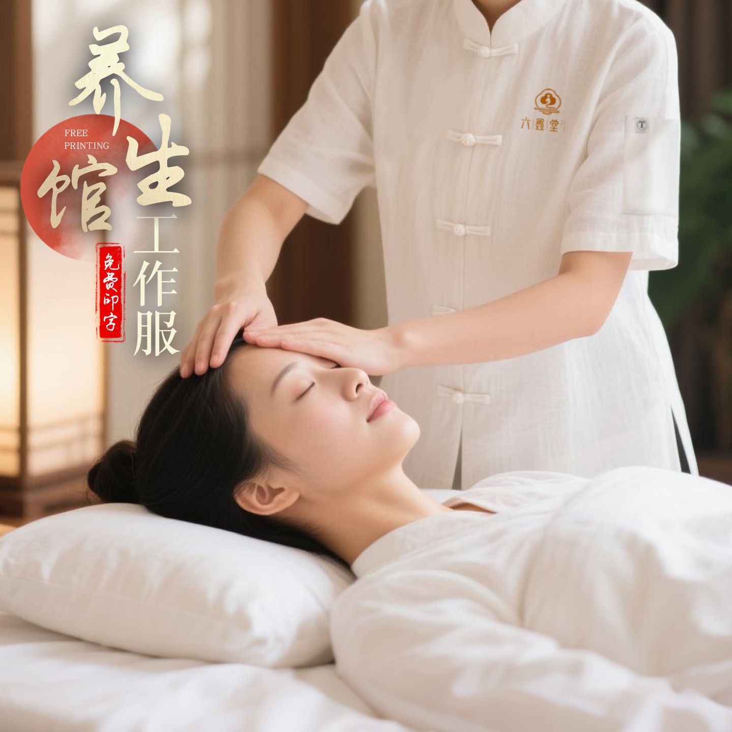 中医馆唐装工作服定制短