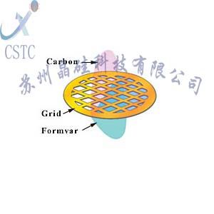 微栅双联100/200/300/400目铜网普通碳膜透射电镜TEM载网支持膜