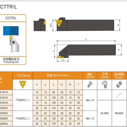 外螺纹刀杆数控螺纹车刀立装立式车刀杆CTTR2020/2525M16车床刀