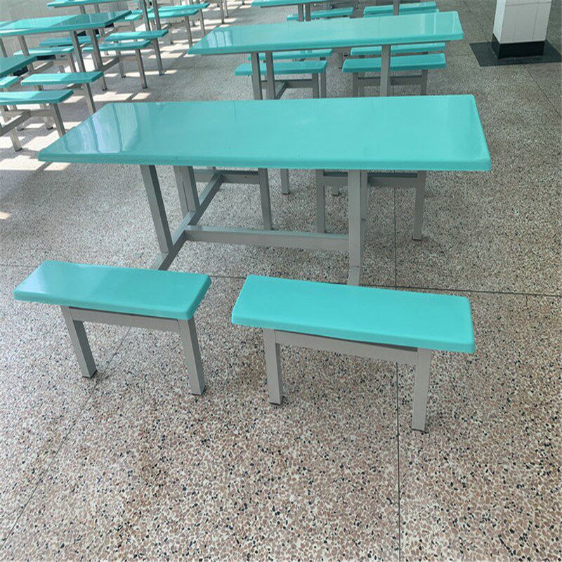 新款特价8人学生员工食堂餐桌椅八人位连体餐桌定制小吃店饭馆桌