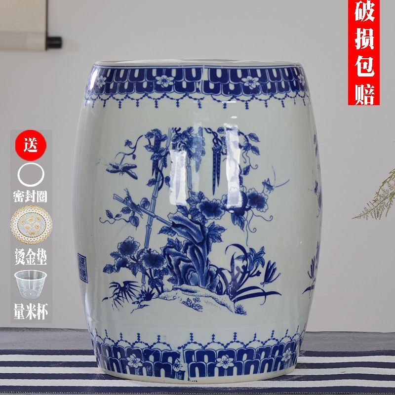 日本陶瓷米缸米桶家用20斤30斤50斤密封防潮防霉油缸水缸储物罐