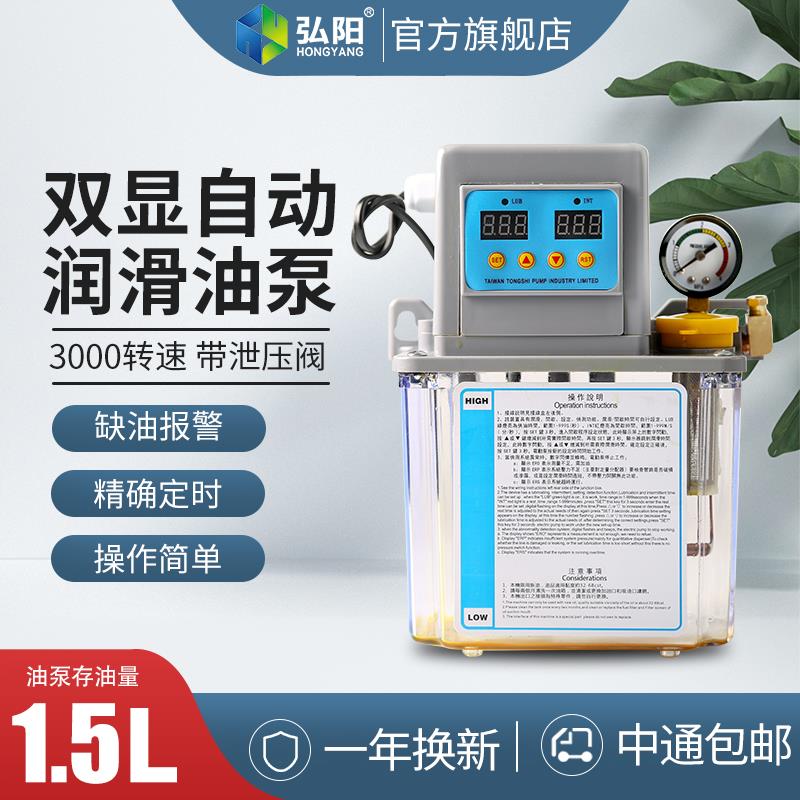 全自动润滑油泵电动加油泵220V数控机床电磁泵定时供油齿轮注油器