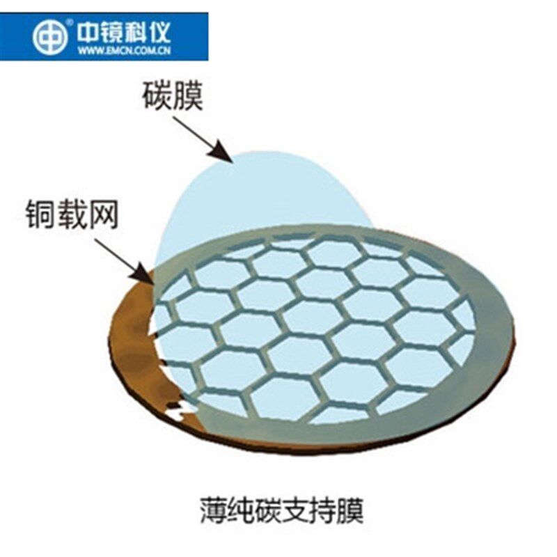 中镜科仪300至400目国产铜网薄纯碳支持膜 透射电镜耐有机溶剂