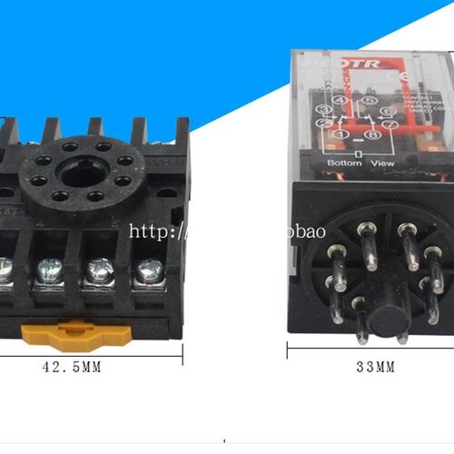 PEORT普正MK2P-I小型中间电磁继电器MK3P-1圆8脚11脚AC220V DC24