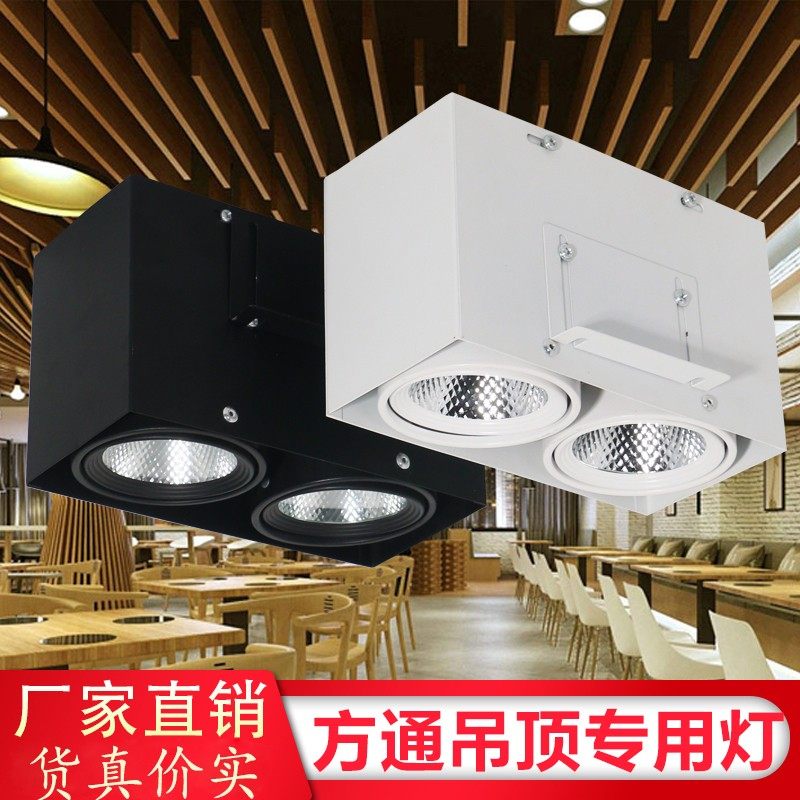 铝方通吊顶专用led灯商用cob斗胆灯方形木方通筒灯射灯格栅灯图片