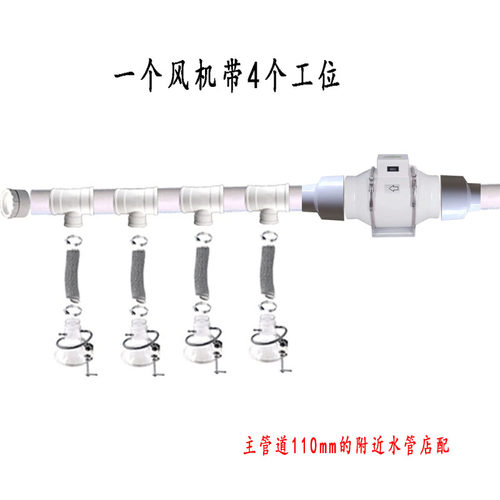 流水线激光打标电子烙铁焊锡吸烟排烟风机透明吸烟罩喇叭口换气扇