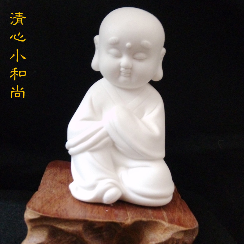 创意新款礼品陶瓷小摆件白瓷四小沙弥小佛娃娃工艺品家居饰品包邮