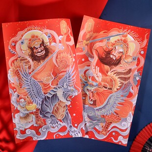 单门神门贴2022虎年画钟馗魏征贴纸农村别墅楼房特大号双开门装饰