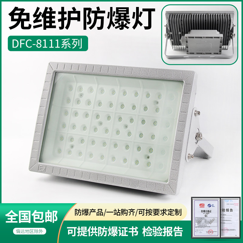 免维护防爆灯LED隔爆型灯具仓库厂房照明灯加油站顶棚AC220V应急