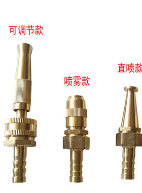 家用直喷水枪 全铜高压水枪喷头 洗车冲车喷嘴头 4/6分1寸出水嘴
