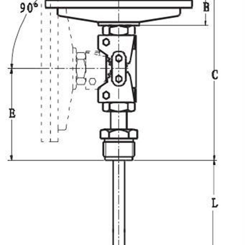 WSS-381W上海傲龙 万向型双金属温度计工业指计式现场显示