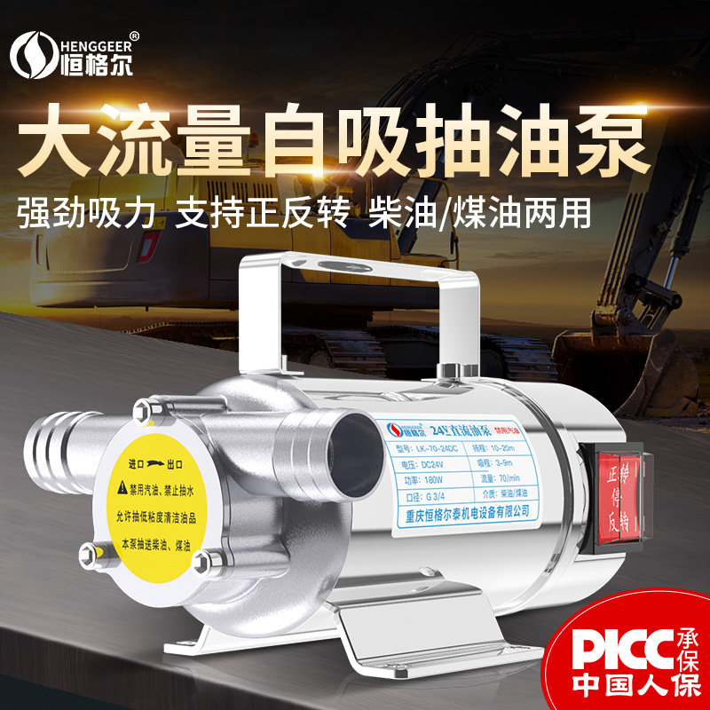 抽油泵12V24V220V伏电动小型柴油加油机抽油器加油泵自吸吸油油泵