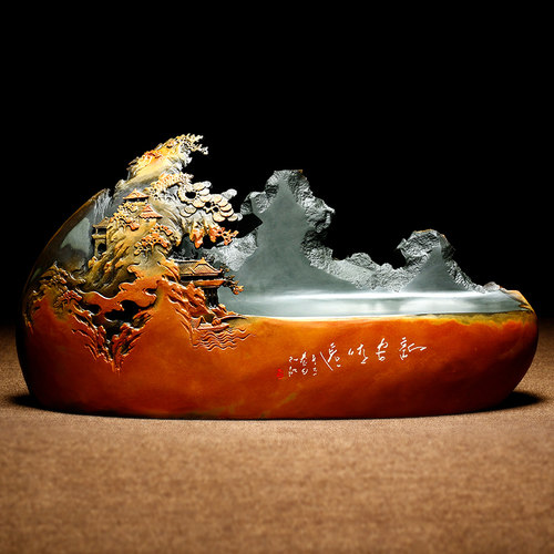 万石君  精品高档砚台珍藏礼品天然原石老坑白鱼子金皮籽料名师手