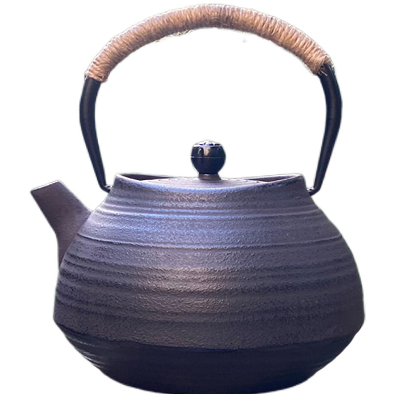 元宝铁壶南部铁器日式铸铁茶具纯手工烧水壶螺纹壶布袋平叽纹茶壶