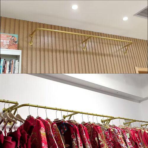 服装展示架壁挂式挂衣架简约挂衣杆墙上固定侧装晾衣架家用晾衣杆