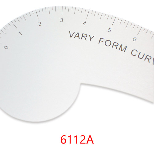 科灵6112A 金属服装尺测量尺大刀裁剪尺 英制12英寸裁床尺逗号尺