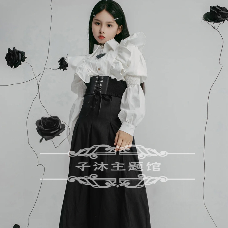 新款儿童清新款个性潮服女孩模卡艺术照走秀比赛表U演出主题服饰
