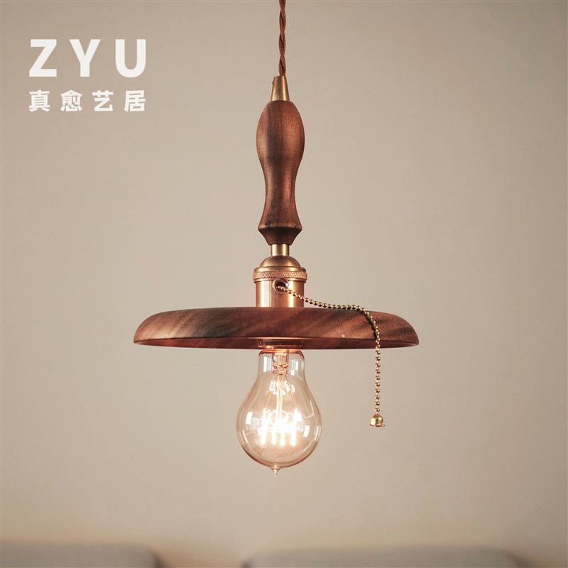 ZYU真愈 美式乡村复古木艺吊灯 简约创意花店服装店吧台橱窗装饰