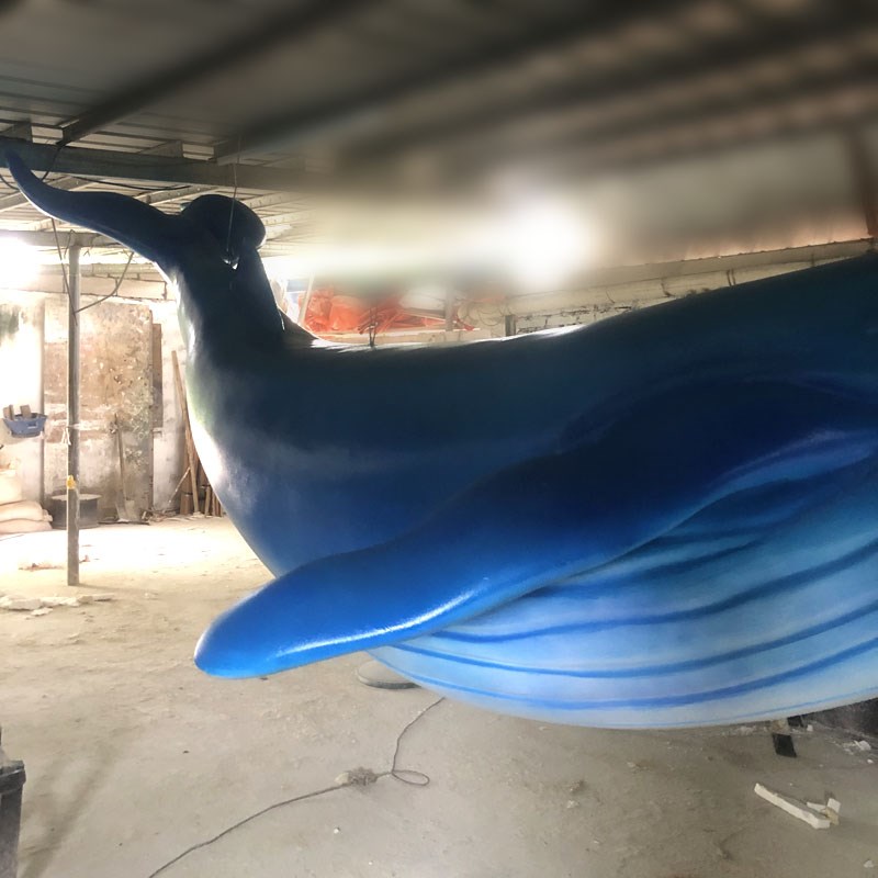 泡沫雕塑商场中庭海洋展览展示馆天空天花悬挂硬化大型防真鲸鱼