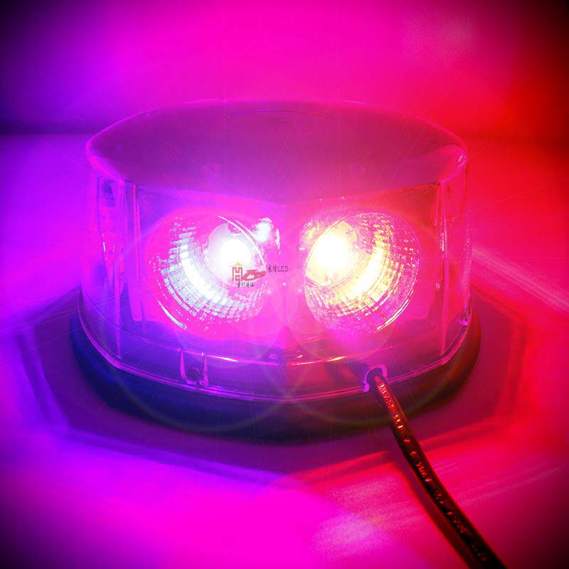 汽车cob开道警报灯爆闪灯车顶强磁旋转巡逻LED超亮工程警示12V24V