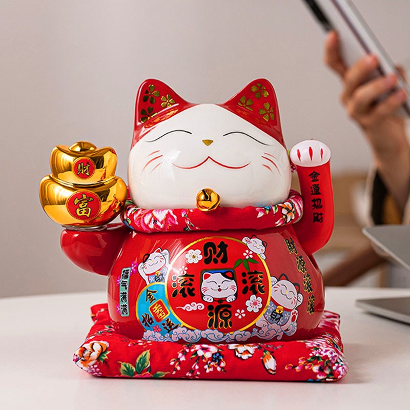 新店开业招财猫摇手摆件收银台 新居乔迁送贺礼 电动自摇手发财猫