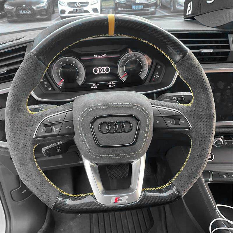 奥迪Q5L专用手缝方向盘套奥迪Q3+A6L+TT+A1+A3+A4L碳纤维全包把套