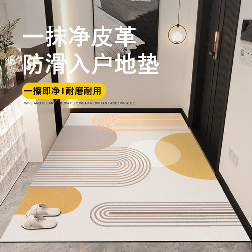 入户门地垫2024新款皮革可擦免洗进门垫pKvc玄关门口脚垫门外地毯