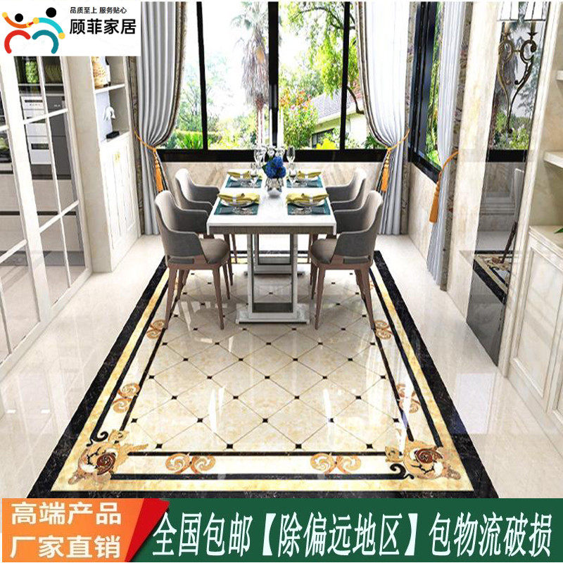 欧式客厅拼花瓷砖800x8t00 餐厅过道入户玄关拼花图案地板砖抛晶