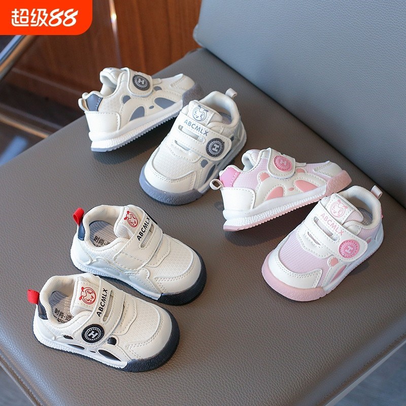 男宝宝春秋d小童0-1-2岁6个月软底学步鞋春秋季婴儿鞋女新款机能