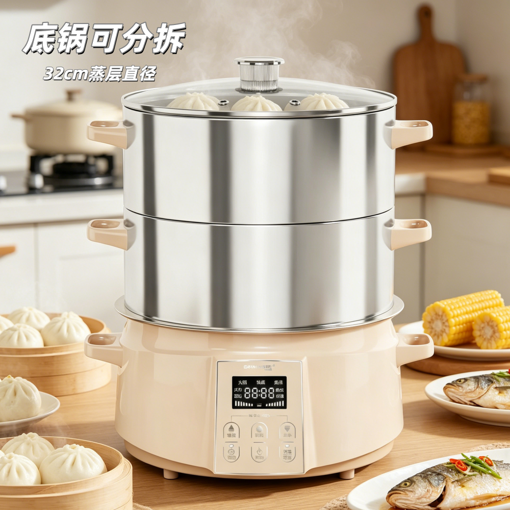 sanmsie山姆斯304不锈钢电蒸锅