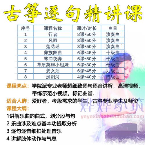 古筝逐句行者风雨莲花谣彝族舞曲林冲夜奔姜女泪浏阳河草原英雄小