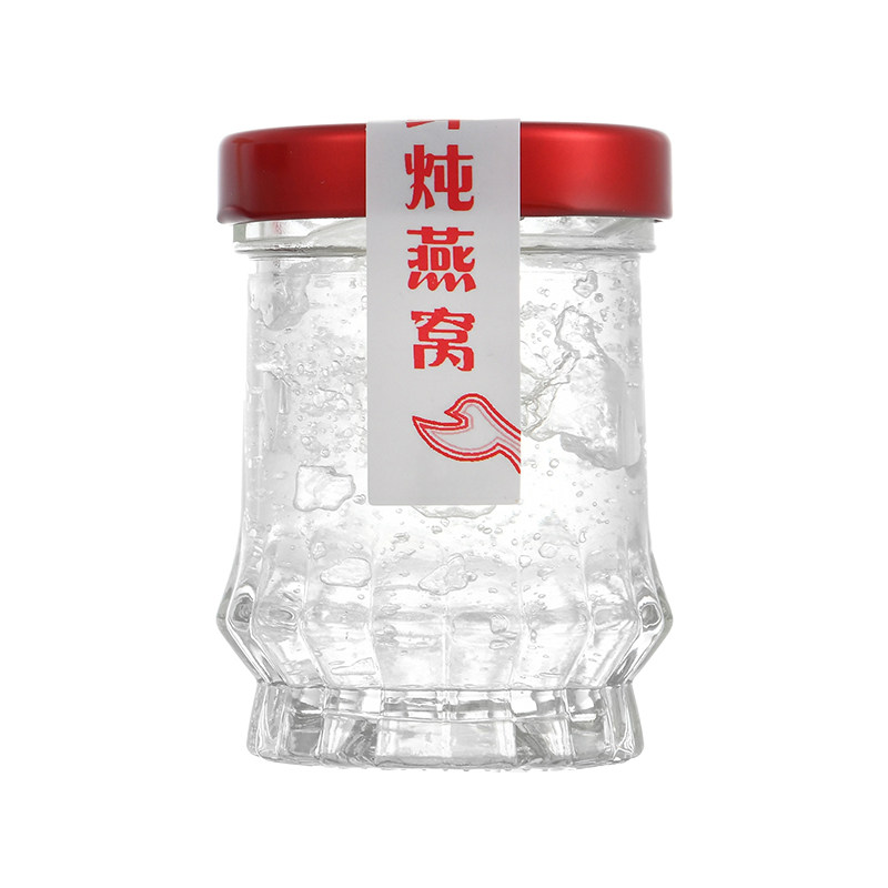 莲花燕窝瓶即食燕窝玻璃瓶鲜炖燕窝分装瓶子耐高温带盖可定制LOGO