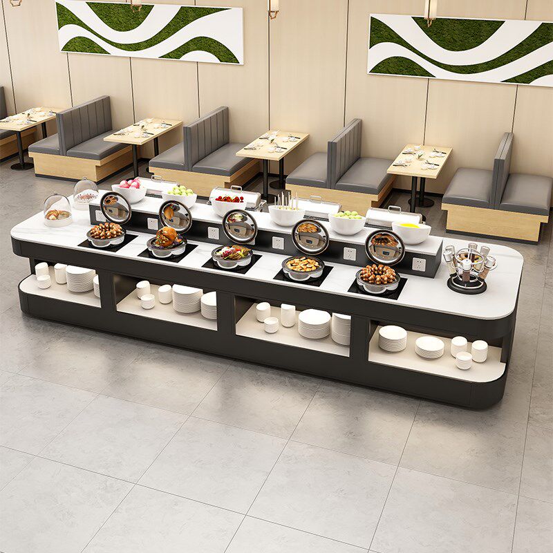 高档酒店单位食堂自助打餐台布菲台餐厅中岛自助餐台甜点水果摆台