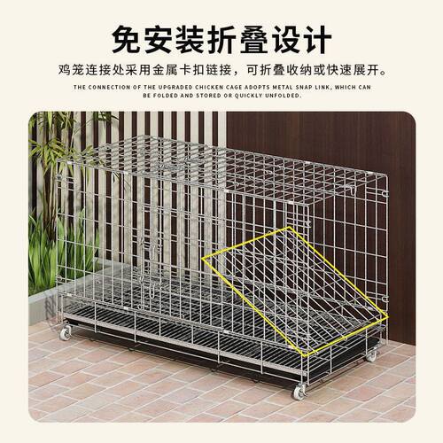 鸡下蛋的笼子家用加粗大号养殖笼折叠鸭笼鹅笼狗笼自动滚蛋鸡笼