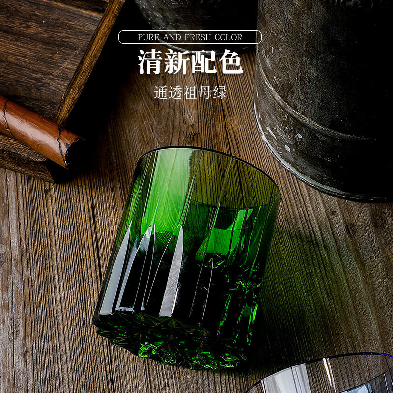 江户切子K9星芒杯高端手工无铅水晶杯威士忌洋酒杯高级感礼物杯子