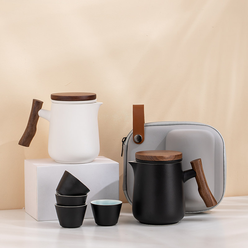 便携式旅行茶具套装户外随身包泡茶壶功夫茶杯旅游露营喝茶快客杯