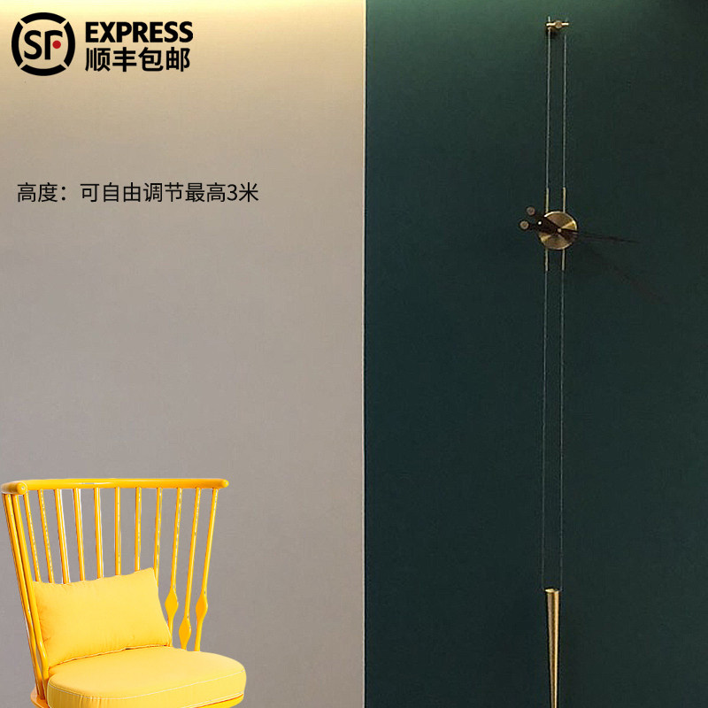 西班牙大尺寸挂钟北欧纯铜创意极简客厅家用轻奢装饰大指针时钟表