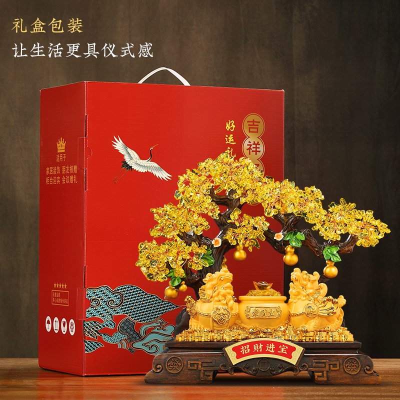 发财树貔貅聚宝盆摆件招财店铺公司前台收银台装饰品开业乔迁礼物