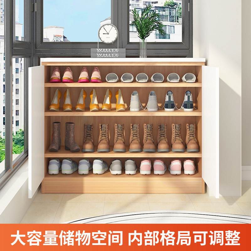 轻奢阳台收纳置物柜家用储物柜大容量杂物地柜鞋柜防晒飘窗柜定制