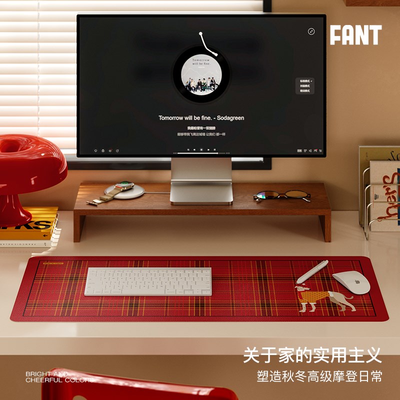 克利弗新年红色超大号鼠标垫办公室工位家用女生高颜值保护桌面垫图片