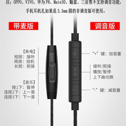 兰士顿D4/D4C四核双动圈耳机入耳式直播吃鸡游戏手机通用麦男女生