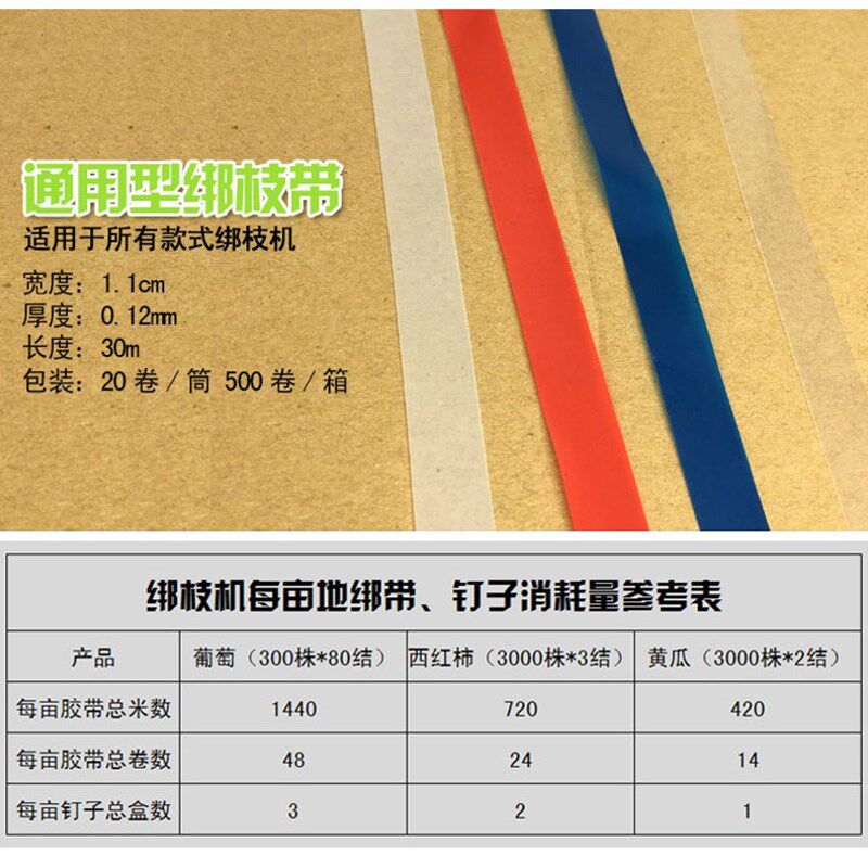 番茄绑枝机胶带黄瓜绑枝器专用胶带葡萄绑蔓器带绑枝带整箱包邮